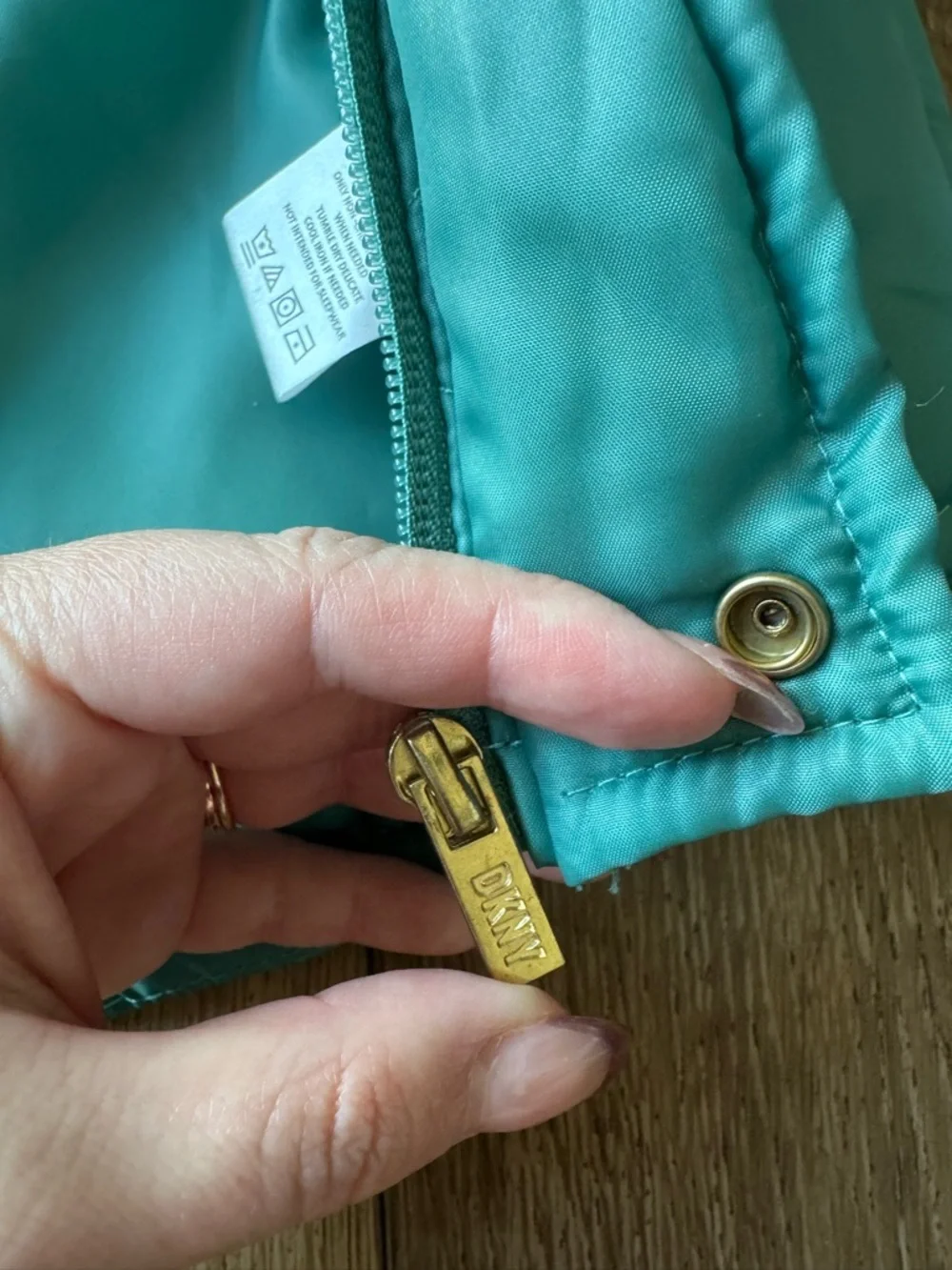 DKNY Teal Toddler Quilted Puffer Jacket